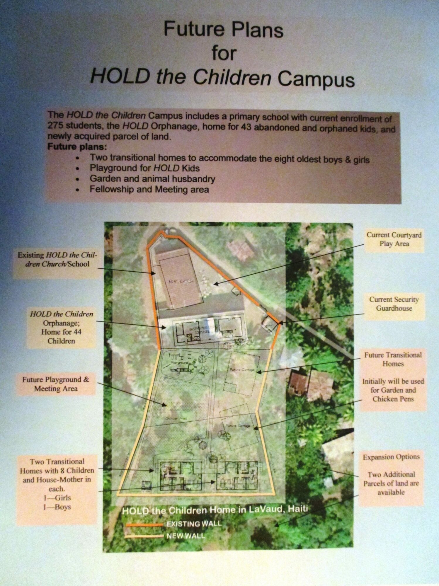 Map feature of future area of the HOLD the children campus
