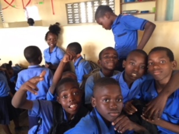 Group of haitian school children