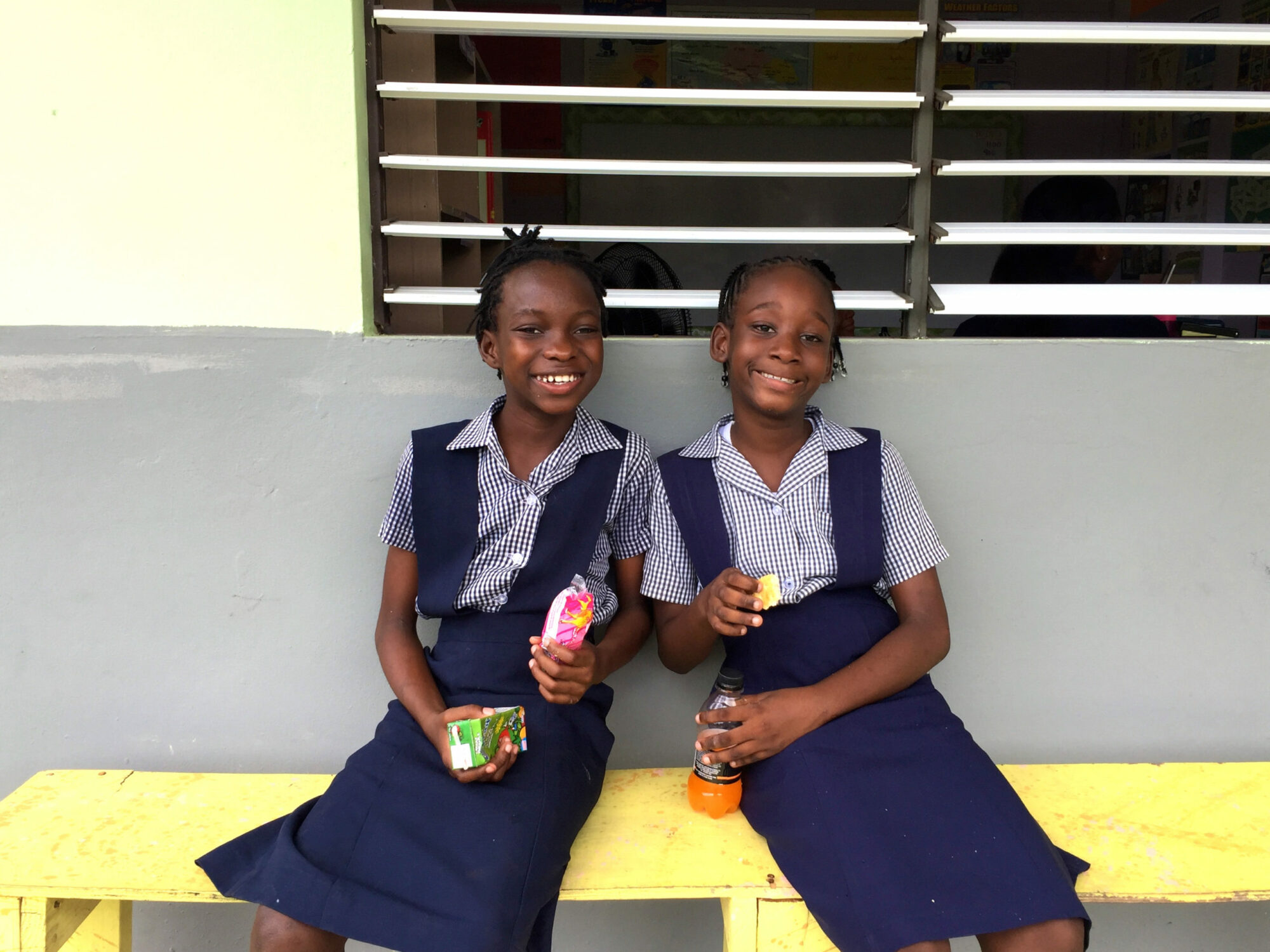 Two school girls in uniform
